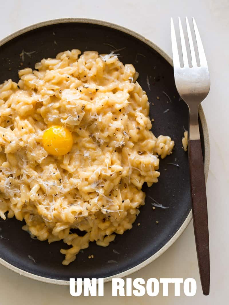 Uni Risotto Dinner recipe Spoon Fork Bacon