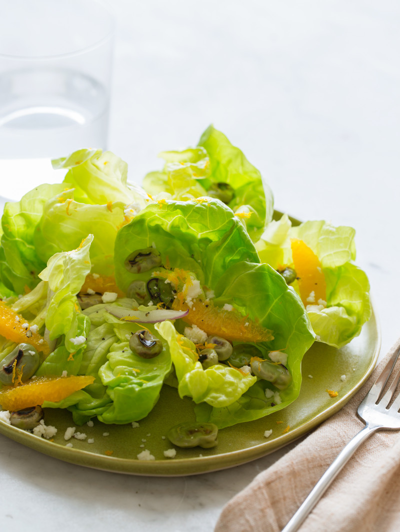 Blistered Fava Bean and Butter Lettuce Salad | Spoon Fork Bacon