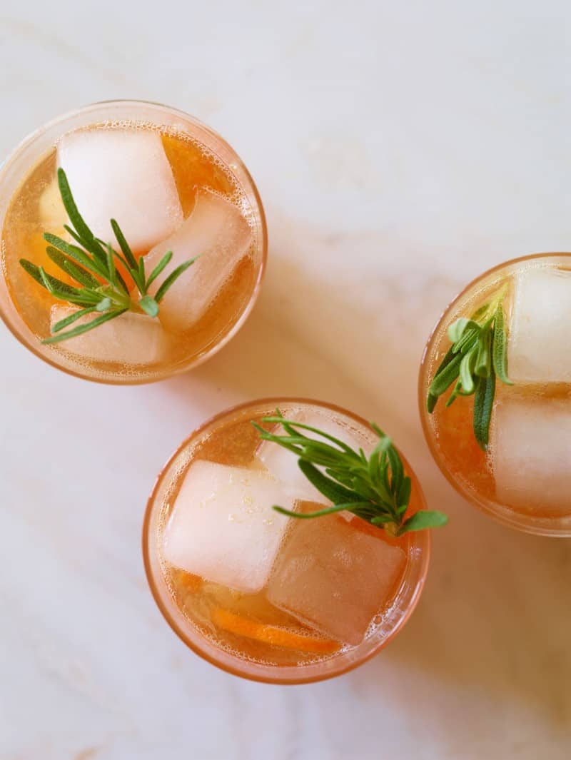 A recipe for Cranberry Tangerine Rosemary and Cream Soda Mocktail.