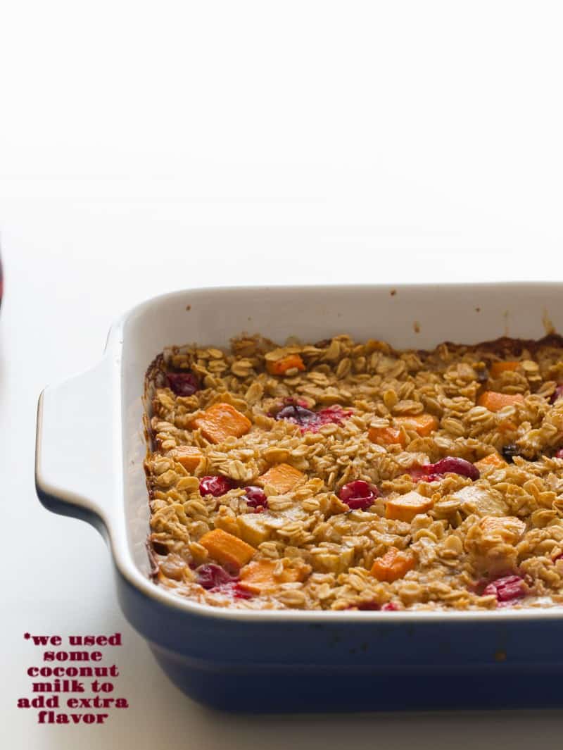 Persimmon & Cranberry Baked Oatmeal Spoon Fork Bacon