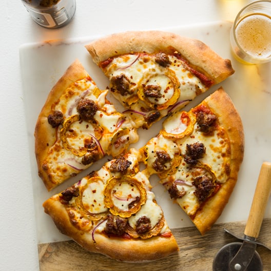 Roasted Delicata and Spicy Italian Sausage Pizza | Spoon Fork Bacon