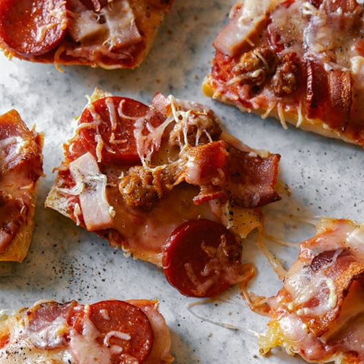 Meat Lovers Pizza Boats - Spoon Fork Bacon