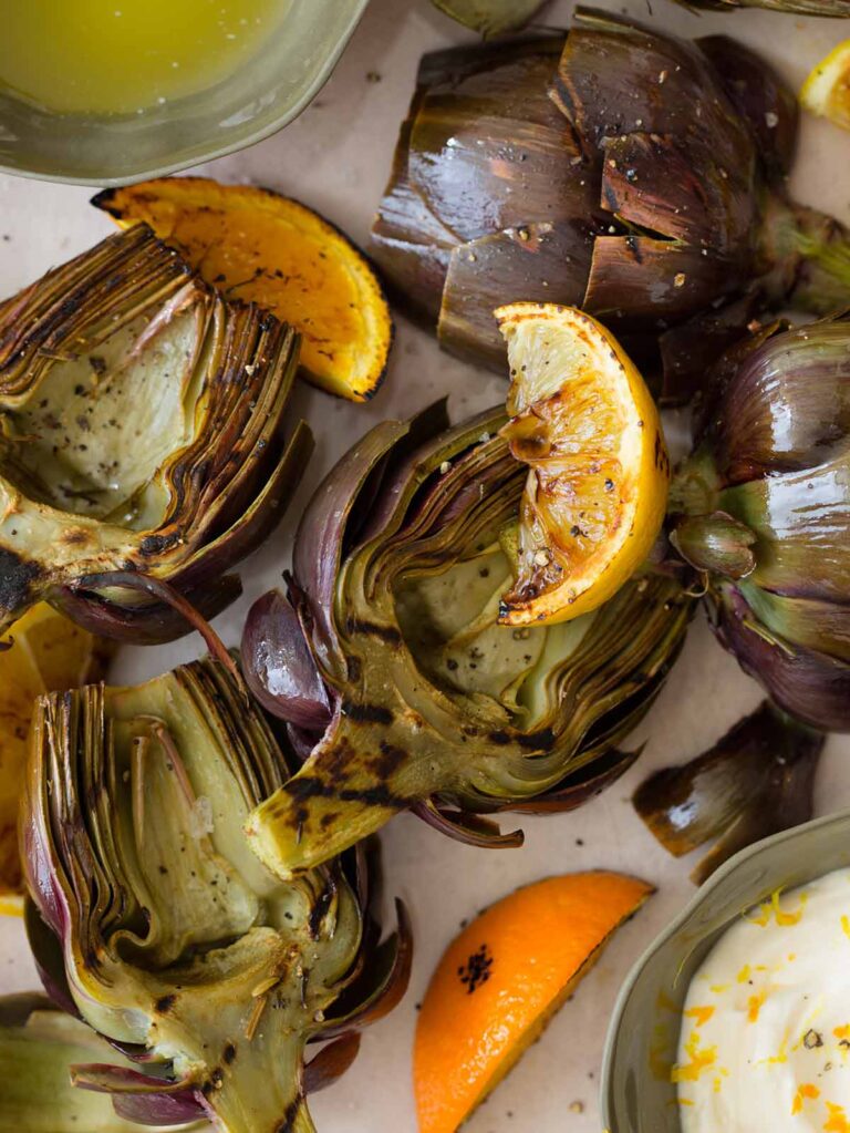 Grilled Artichokes | Appetizer or Side dish recipe | Spoon Fork Bacon