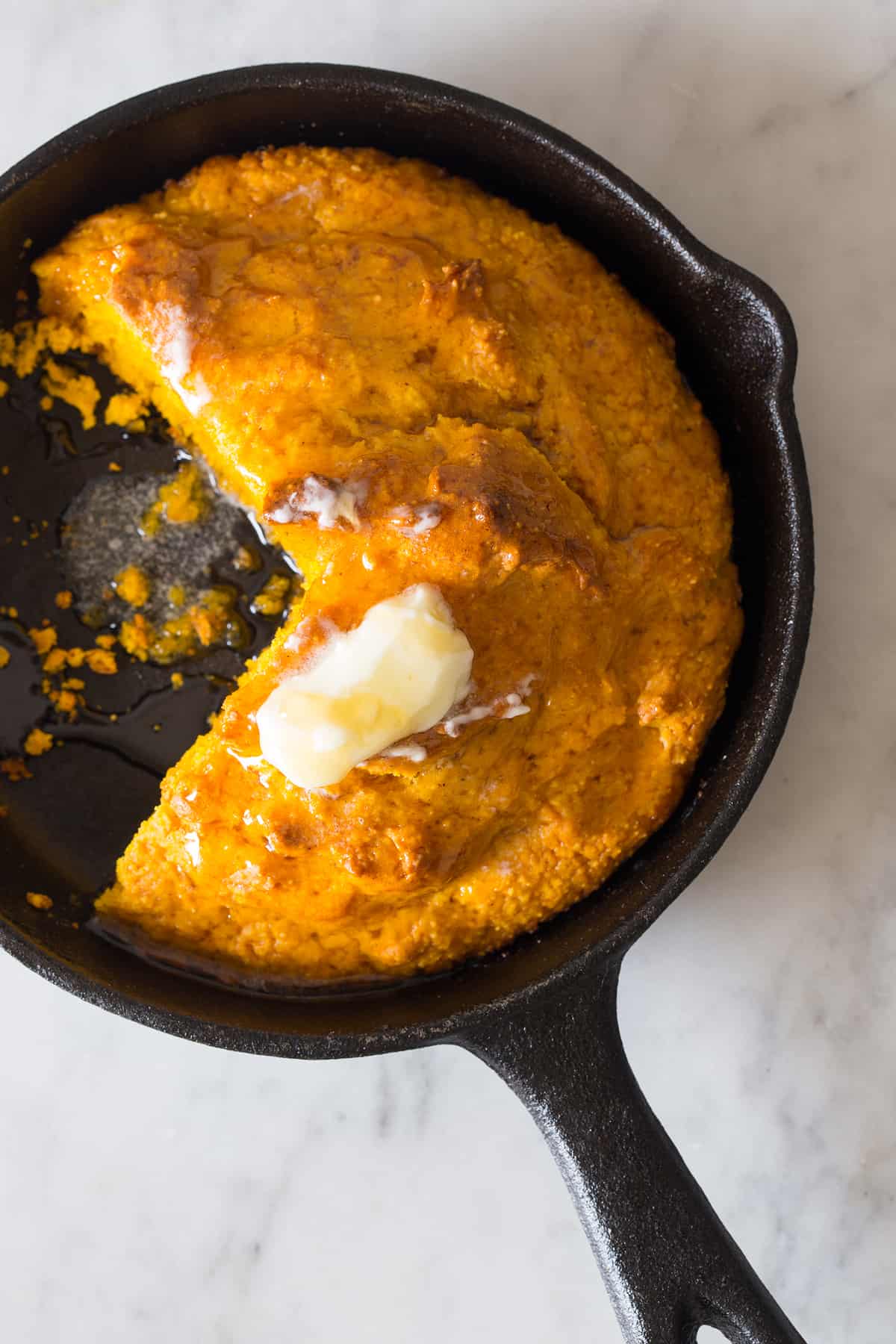 Pumpkin Cornbread Made in Cast Iron Skillet - Tender, Delicious Fall Fave!