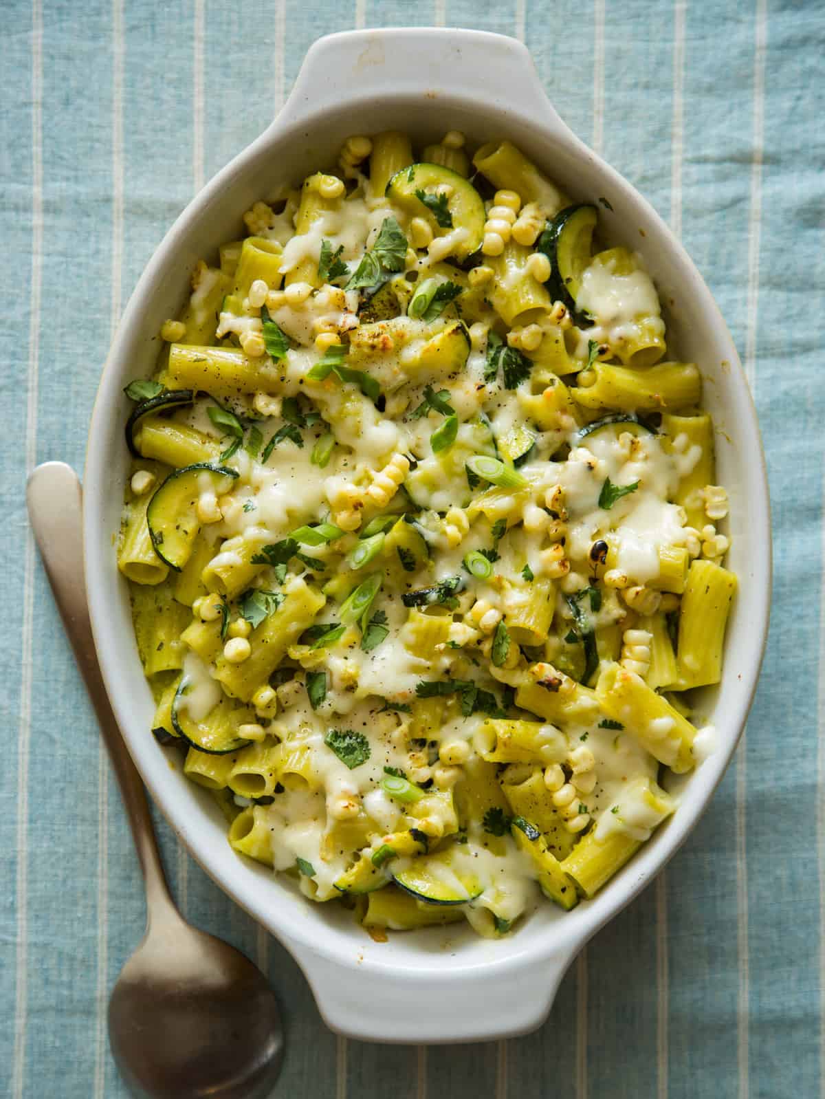 Baked Chicken Rigatoni and a Roasted Poblano Bechamel