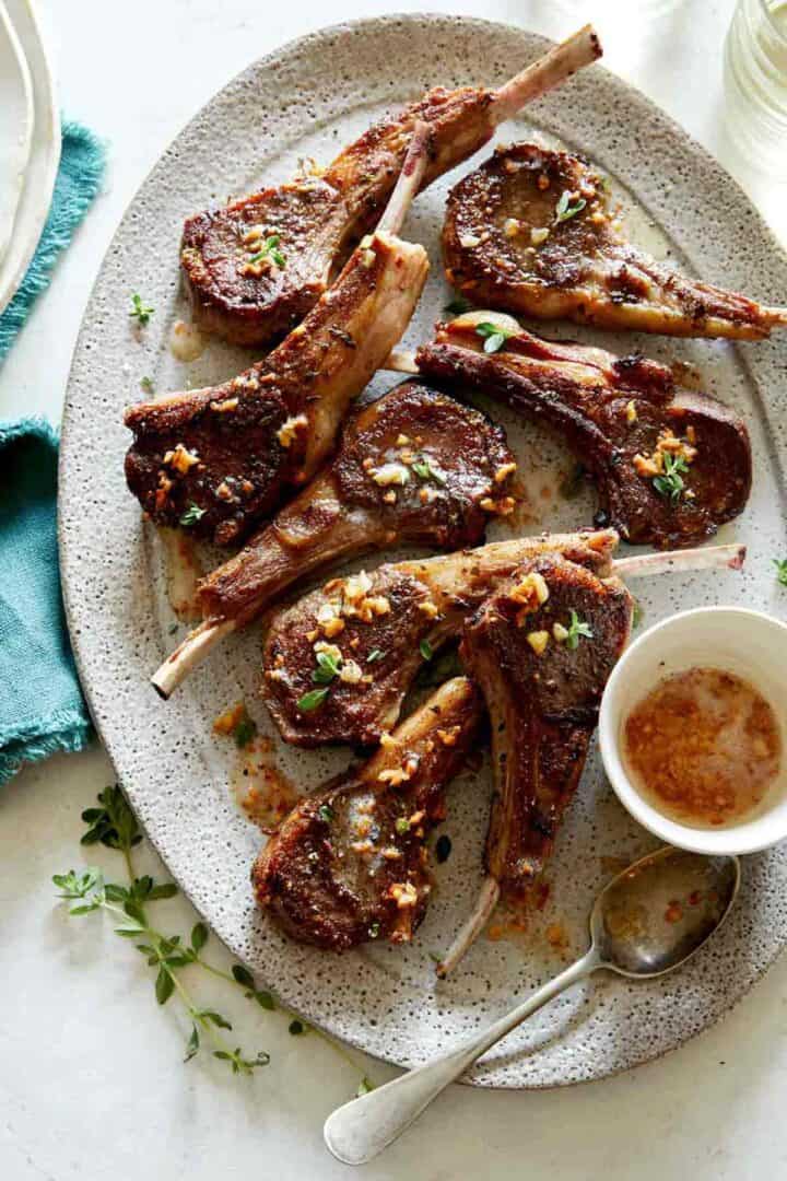 Garlic Butter Lamb Chops Spoon Fork Bacon