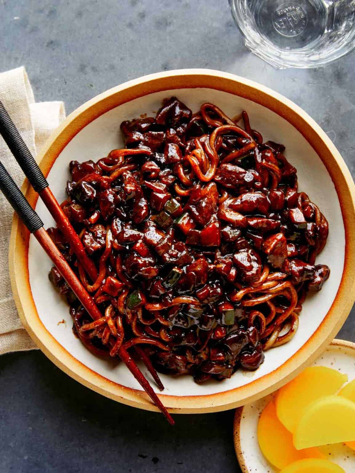Jajangmyeon (Noodles with Black Bean Sauce) - Spoon Fork Bacon