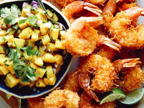 Keto Coconut Shrimp Recipe with Pineapple Mango Salsa - in 30 minutes!