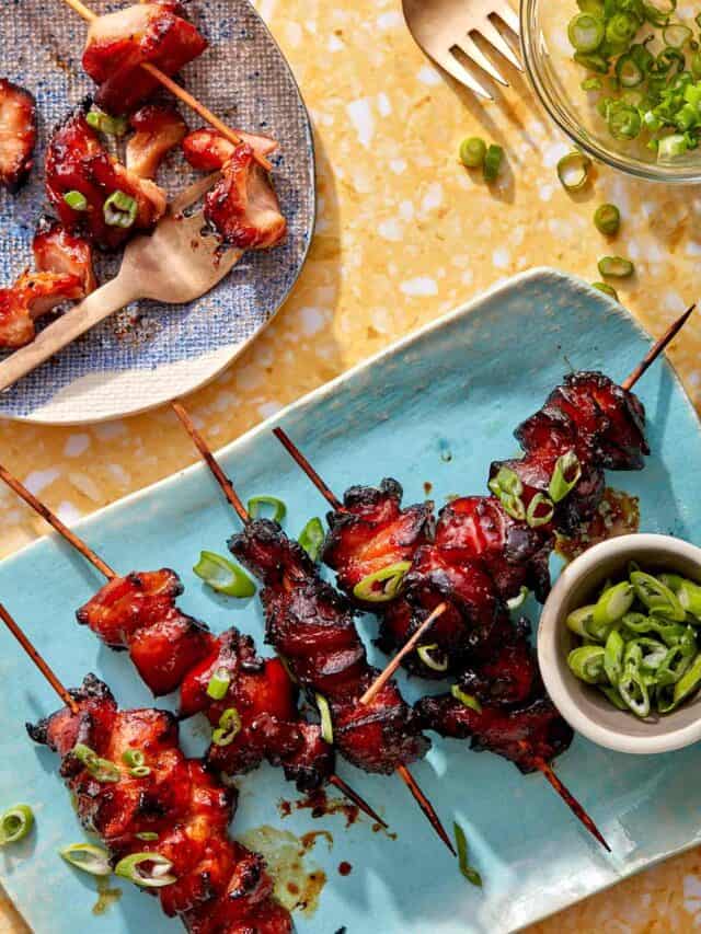 Honey Garlic Chicken Skewers (Air Fryer Recipe) - Spoon Fork Bacon