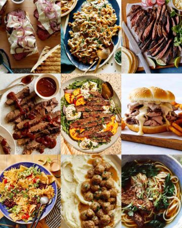 All of our very best beef recipes in a collage.