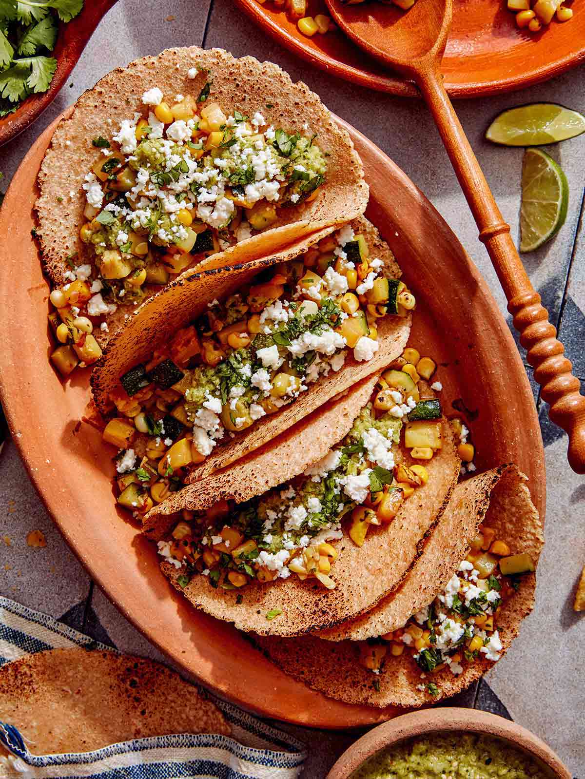 Close up on a Vegetarian taco recipe. 